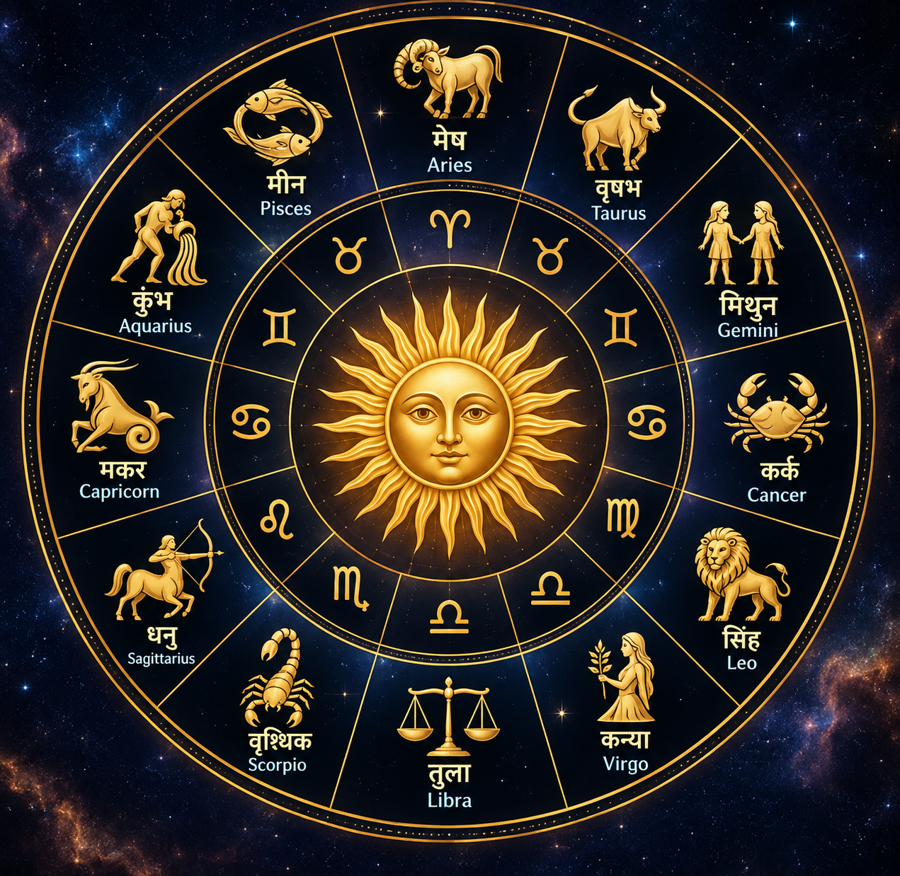 12 राशियों का ज्योतिष चक्र